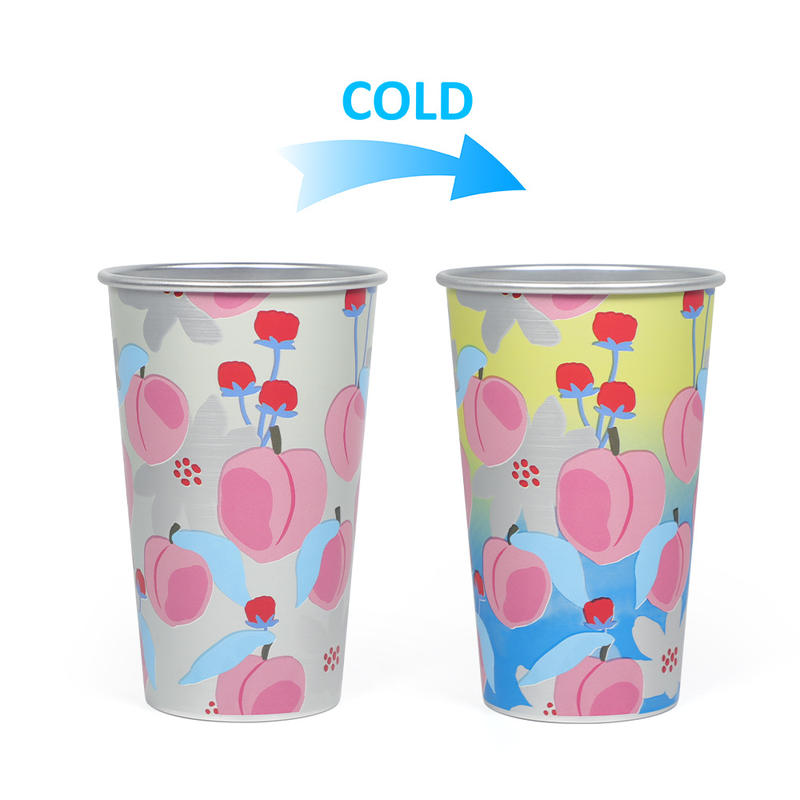 470 ml korduvkasutatav alumiiniumist värvimuutev peotops