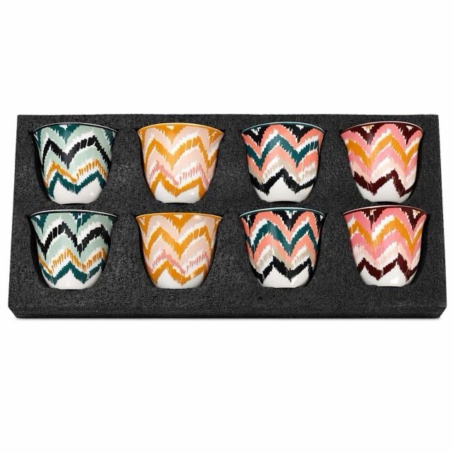 Boho Wave keraamiline teetass 8 tk kinkekomplekt tee-espresso jaoks