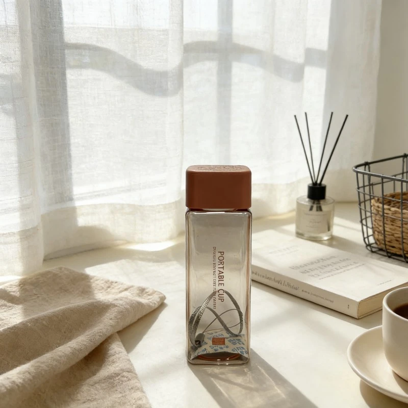 Square Portable Plastic Water Bottles