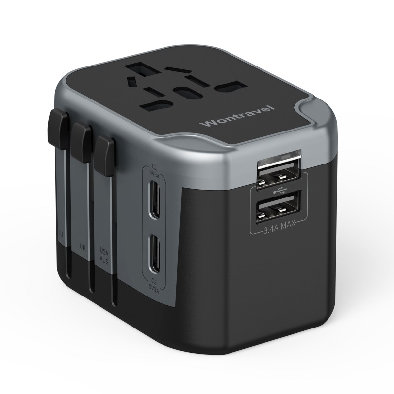 Universaalne kõik-ühes rahvusvaheline reisiadapter ülemaailmseks kasutamiseks